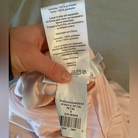 David’s Bridal Mesh Long Bridesmaid Dress with Criss Cross Back - Picture 5 of 8